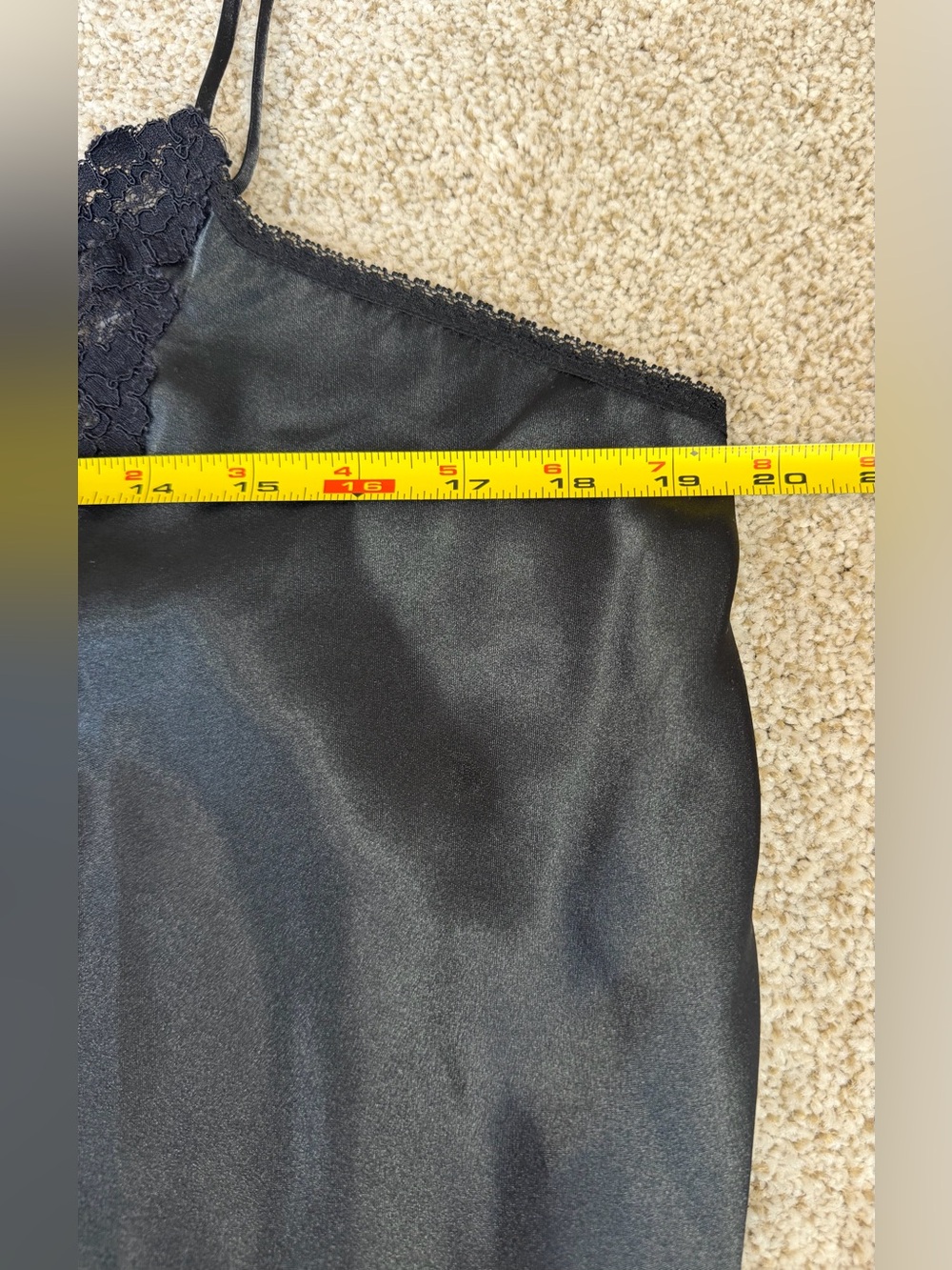 Vintage Intimates Black Slip Dress With Slit Nightgown- Hidden Fantasies Size L - Picture 5 of 6